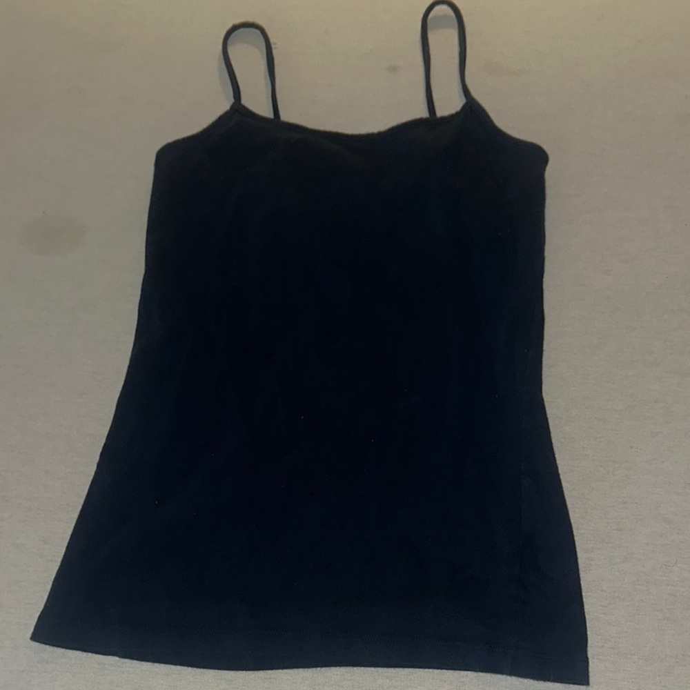 Womens Size Small Time & Tru Classic Black Spaghetti Strap Top.